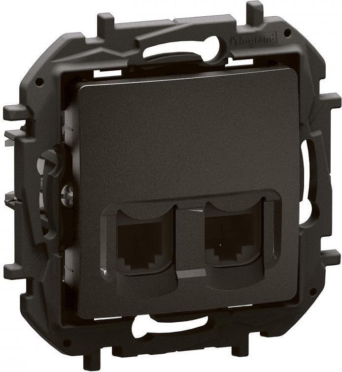 Розетка RJ11+RJ45 cat.6 UTP цвят Черен Niloe New Legrand